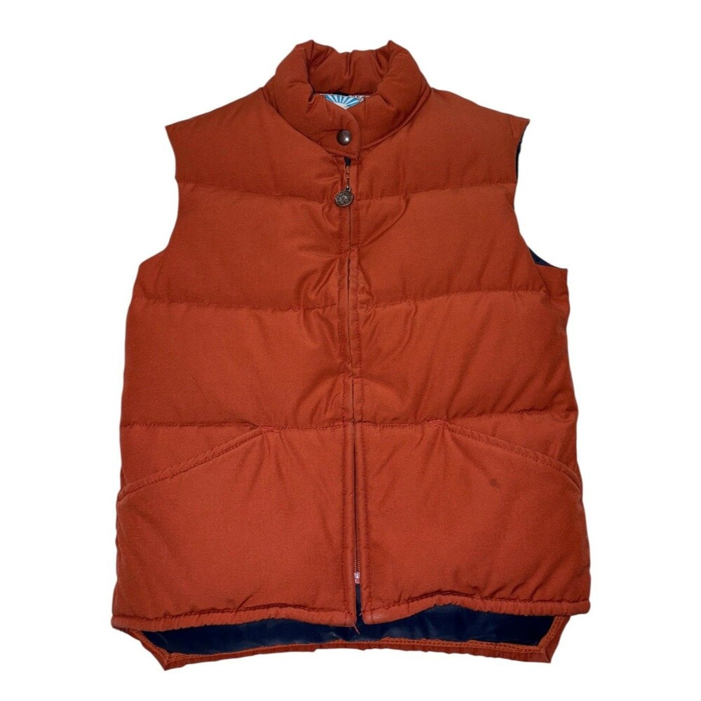 Vintage William Barry Goose Down Puffer Vest Struggle Gear Orange Men's Small